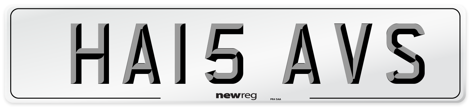 HA15 AVS Number Plate from New Reg
